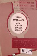 Heald-Heald Operator Parts Service Borematic Boring Machine Manual-251A-252A-351A-352A-451A-452A-01